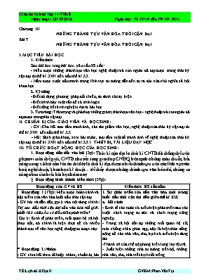 Giáo án Lịch sử lớp 11 - Bài 7 Những thành tựu văn hóa thời cận đại - Năm học 2016-2017 - Phan Văn Tọi